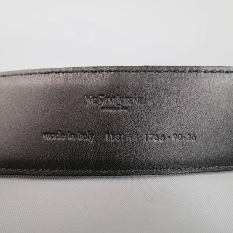 TOM FORD for YVES SAINT LAURENT Size 36 Black Leather Silver YSL Buckle