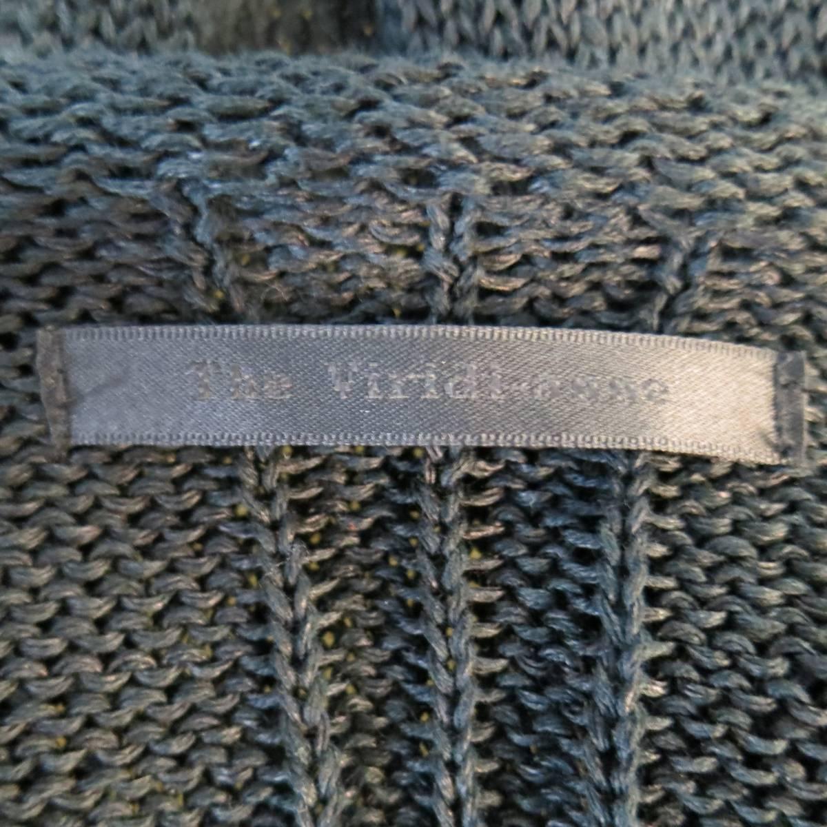 Men's THE VIRIDI-ANNE Cardigan - Size M Black Cotton Mesh Knit Zip 2