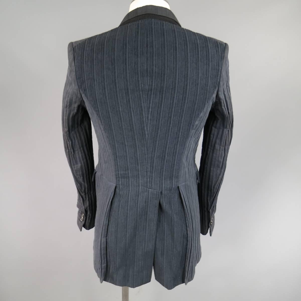 Men's MARKUS STICH Jacket 36 Black Cotton Textured Single Button Notch Lapel 5