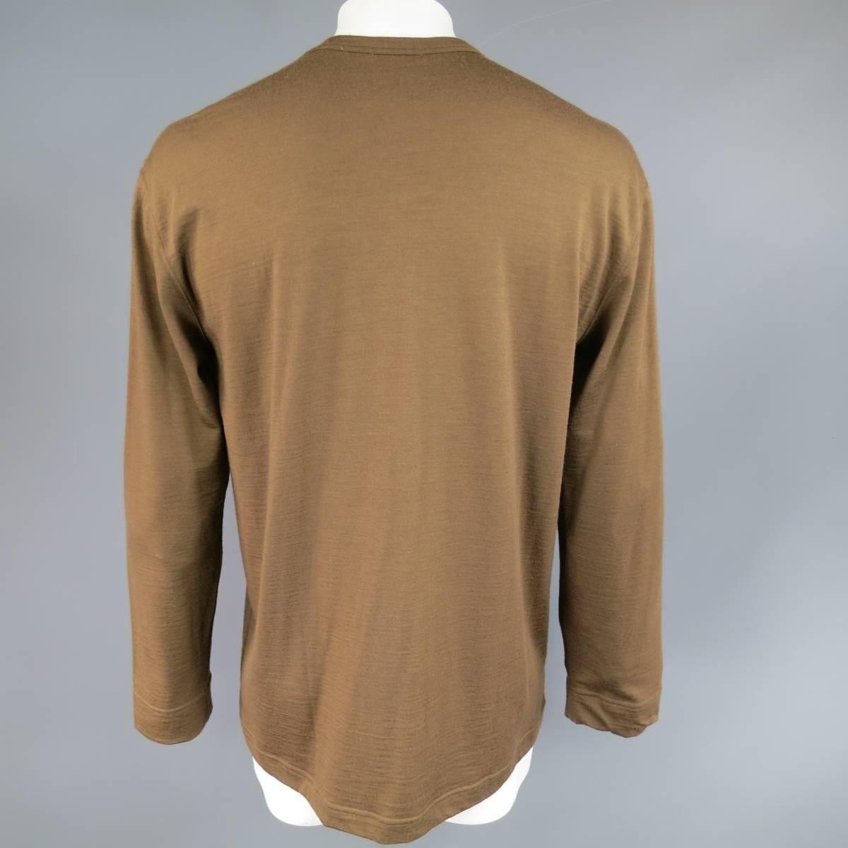 Men's Vintage COMME des GARCONS Size L Light Brown Soft Wool Crewneck Pullover In Excellent Condition In San Francisco, CA