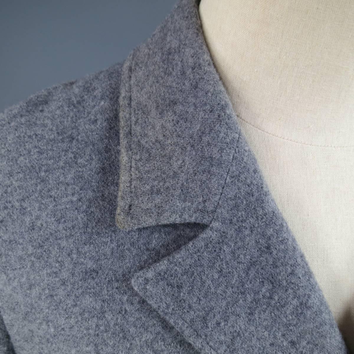 Men's YVES SAINT LAURENT S Heather Grey Soft Wool / Cotton Sport Coat In Good Condition In San Francisco, CA