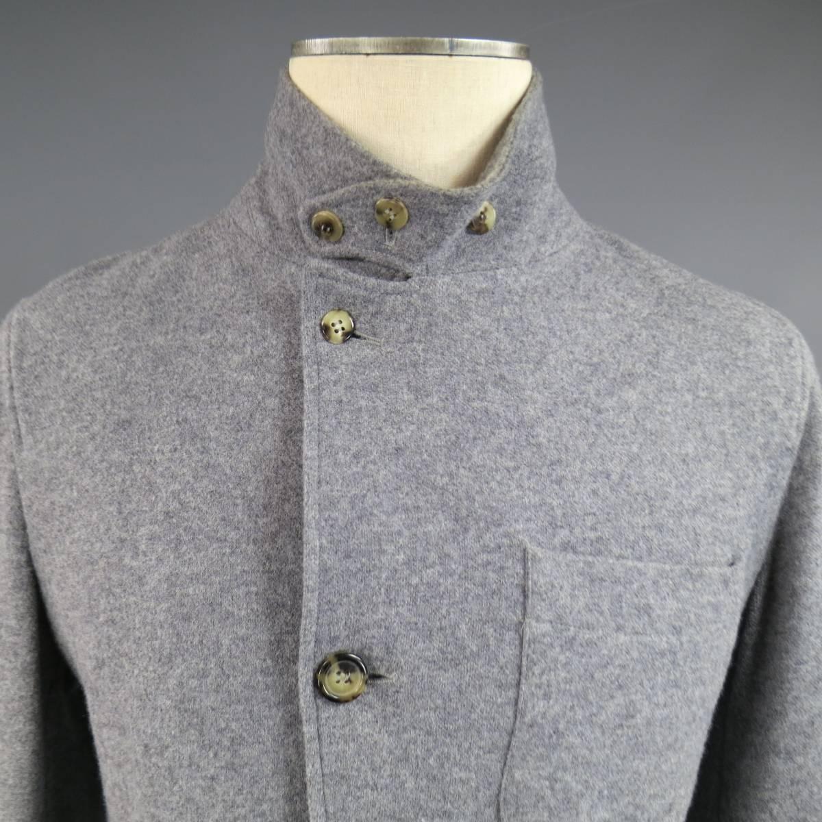 Gray Men's YVES SAINT LAURENT S Heather Grey Soft Wool / Cotton Sport Coat