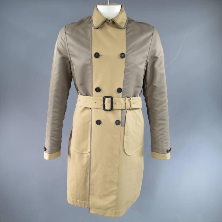 Burberry Prorsum Men's Trench Coat 40 Khaki Jacket at 1stDibs
