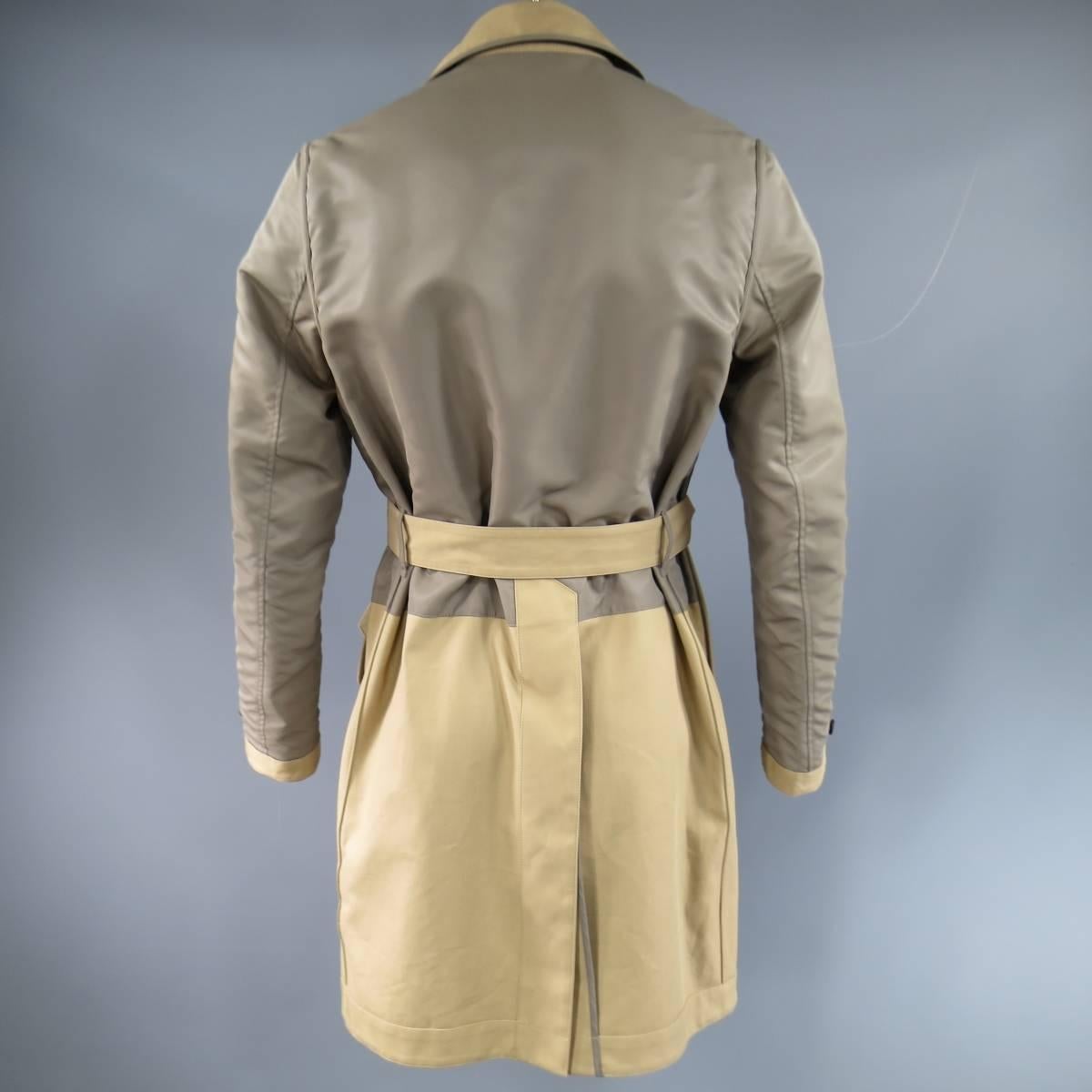 Brown Burberry Prorsum Men's Trench Coat 40 Khaki Jacket