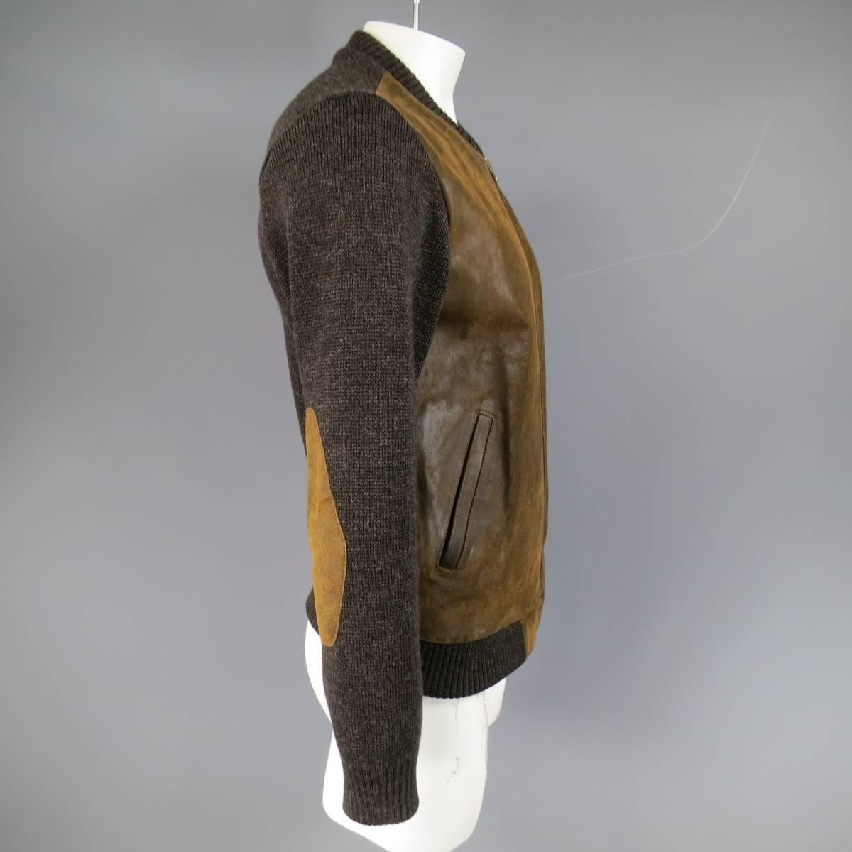 brown wool bomber jacket