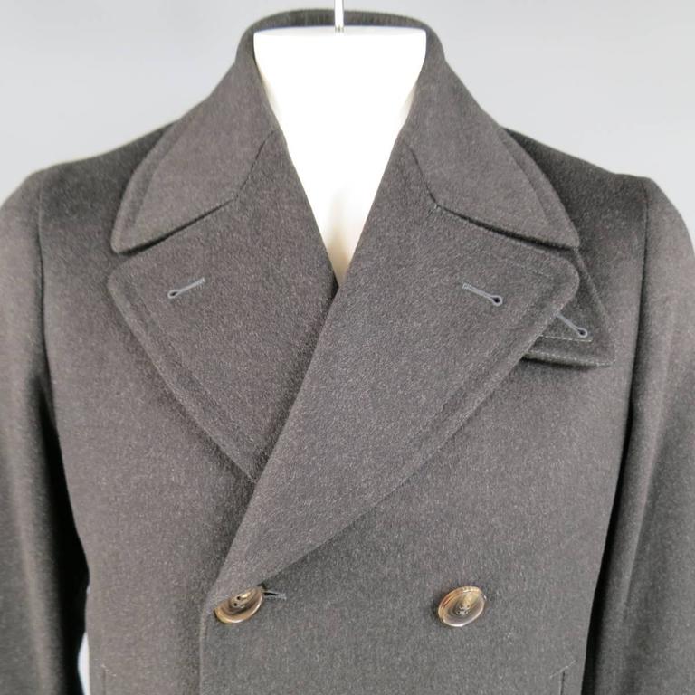 Men's GUCCI Size 40 Charcoal Soft Brushed Wool Peacoat at 1stDibs | gucci  peacoat mens, gucci peacoat, mens gucci peacoat