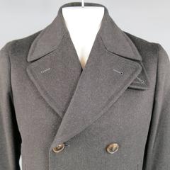 Men's GUCCI Size 40 Charcoal Soft Brushed Wool Peacoat