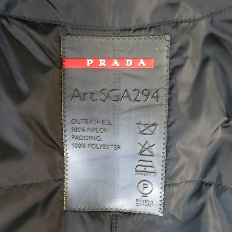Men's PRADA 40 Black Nylon Double Hooded Rain Jacket at 1stDibs | prada ...