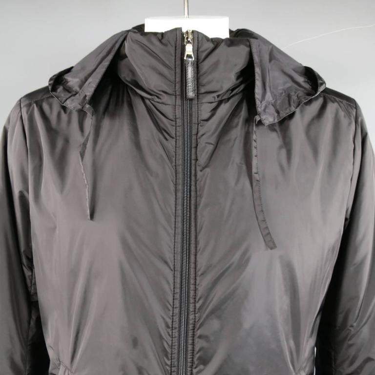 Men's PRADA 40 Black Nylon Double Hooded Rain Jacket at 1stDibs | prada