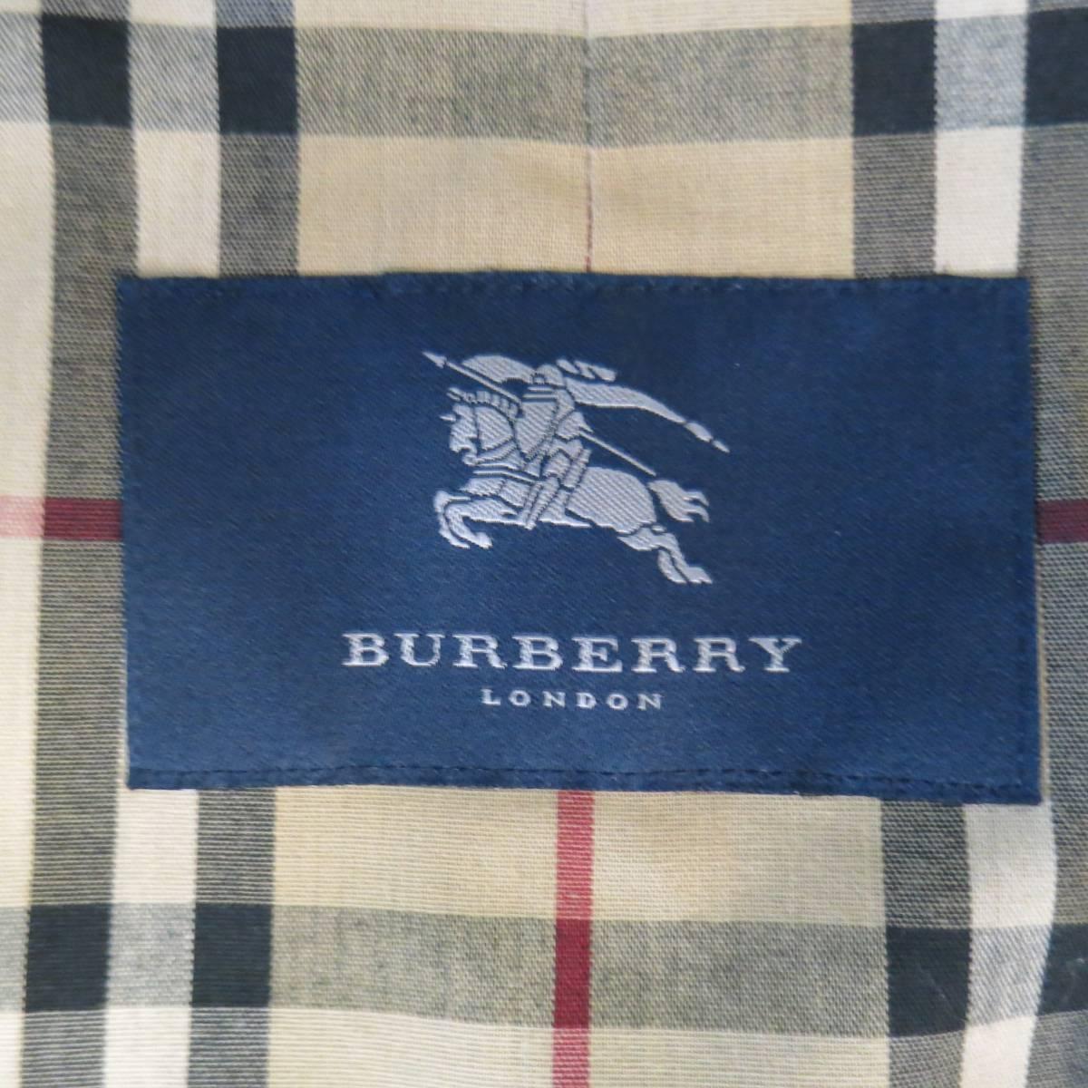 Men's BURBERRY LONDON 44 Black Coated Cotton Hidden Placket Collared Coat 5