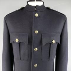 Men's RALPH LAUREN Purple Label 42 Regular Navy Wool / Cashmere Military Jacket