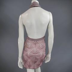 MISSONI Pink & Brown Cowl Neck Halter Top - Small