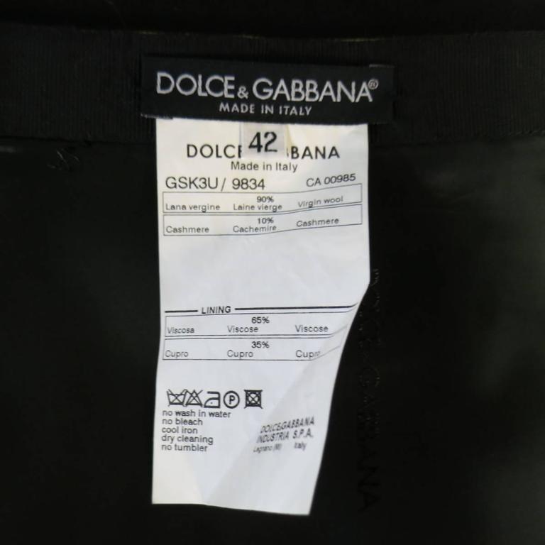 DOLCE and GABBANA Size 6 Black and Yellow Color Block Wool Cashmere ...