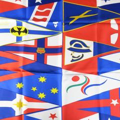 LOUIS VUITTON Blue Red & Yellow CUP 2000 Silk Flag Print Scarf