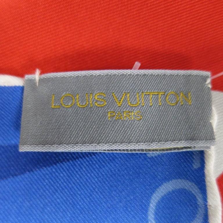 Louis Vuitton Scarf Blue And Red