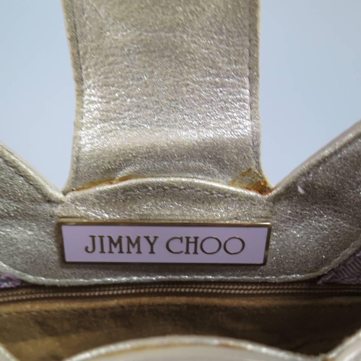 JIMMY CHOO Purse - Handbag - Metallic Silver Leather Mini Tulita Hobo 3