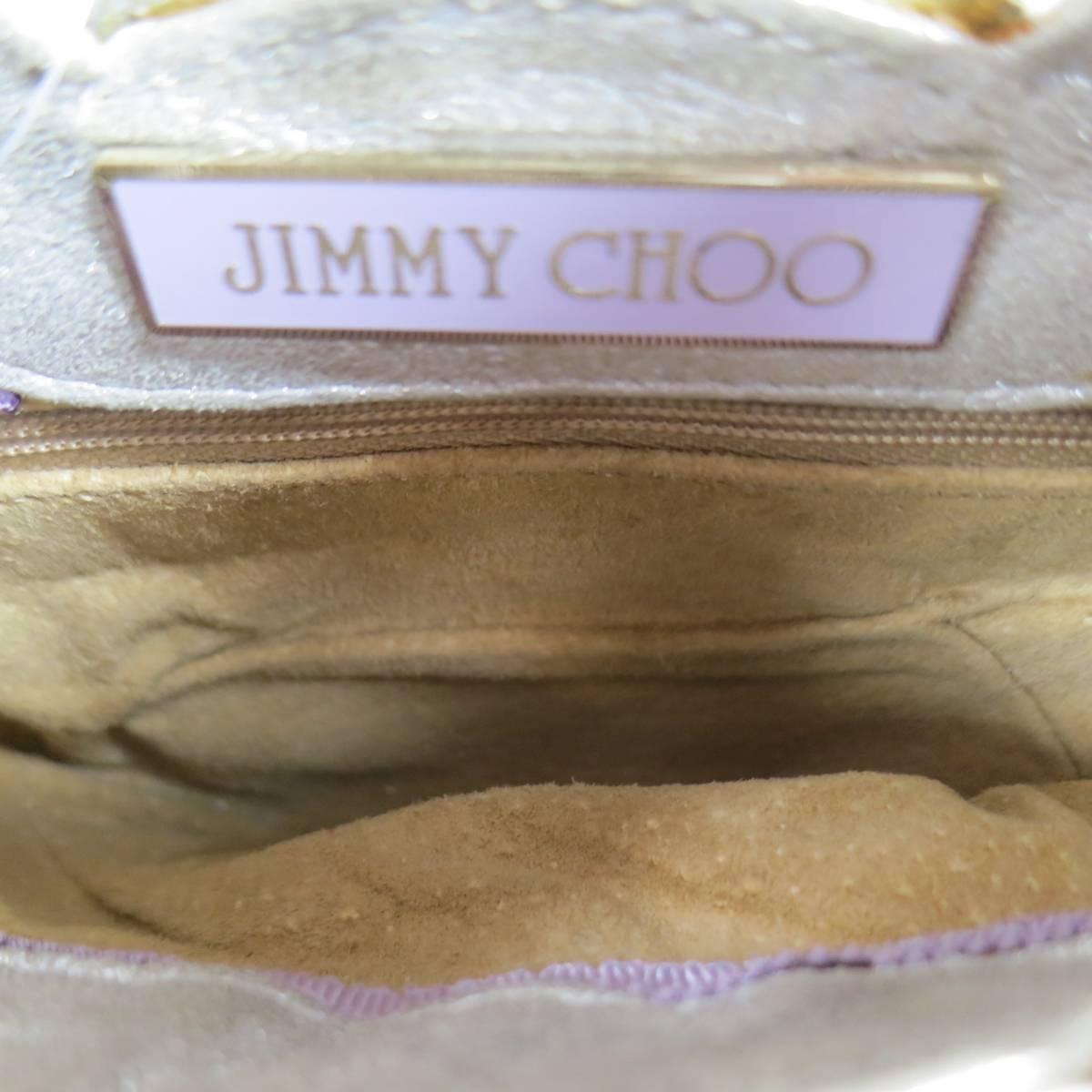 JIMMY CHOO Purse - Handbag - Metallic Silver Leather Mini Tulita Hobo 2