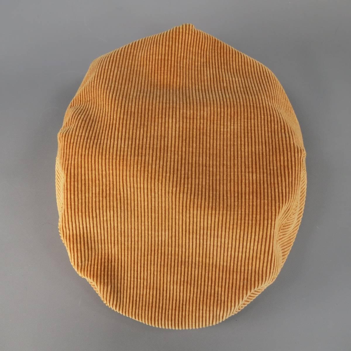 Women's or Men's Vintage CHANEL Size L Tan Corduroy Page Boy Cap Hat