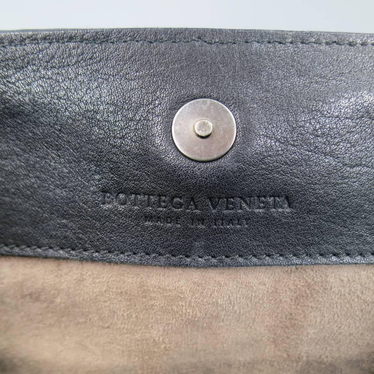 BOTTEGA VENETA Black Leather Suede & Patent Intrecciato Handbag 6