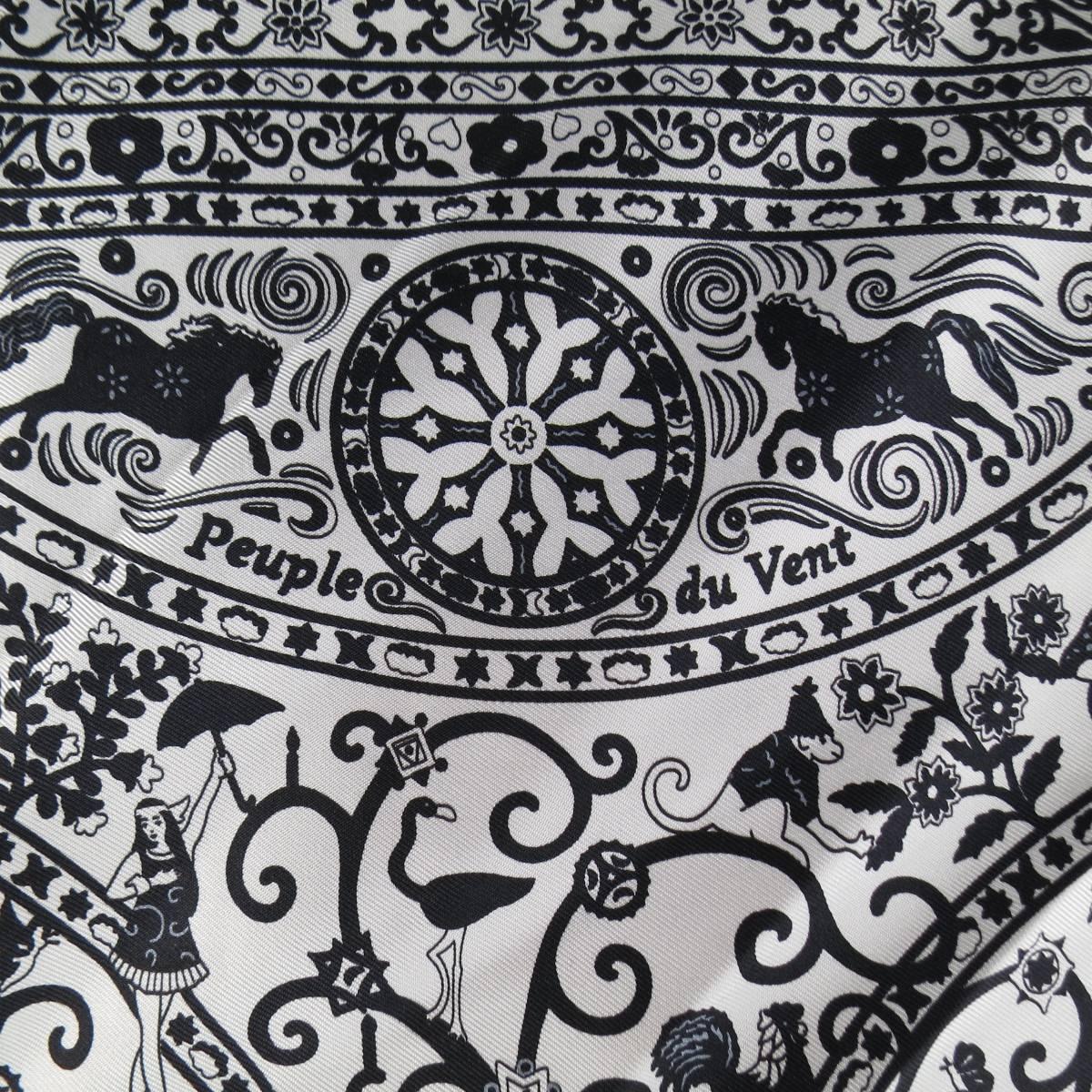 hermes black and white scarf
