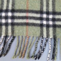 BURBERRY Olivgrüner:: karierter Kaschmir-Winterschal