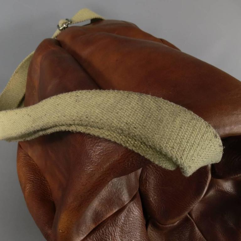 LEVI'S VINTAGE Tan Leather Drawstring Boxer Bag at 1stDibs