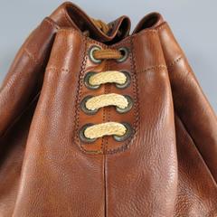 LEVI'S VINTAGE Tan Leather Drawstring Boxer Bag