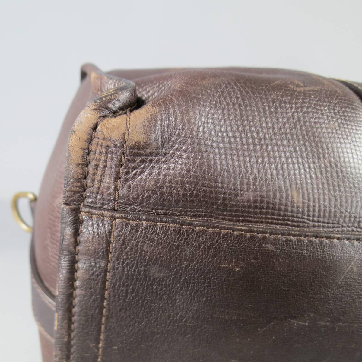 Gray LOUIS VUITTON Bag Brown Utah Leather COMMANCHE 55 Travel Duffle Bag Retail $4400
