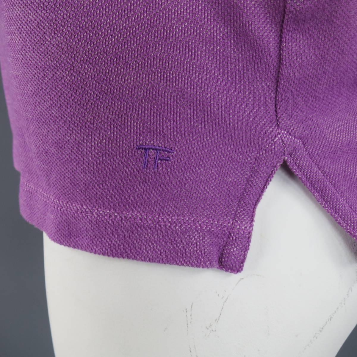 Men's TOM FORD Size L Orchid Purple Pique POLO In Excellent Condition In San Francisco, CA