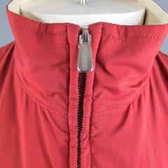 Men's LORO PIANA 38 Burgundy Nylon / Beige Cotton Knit Reversible Vest