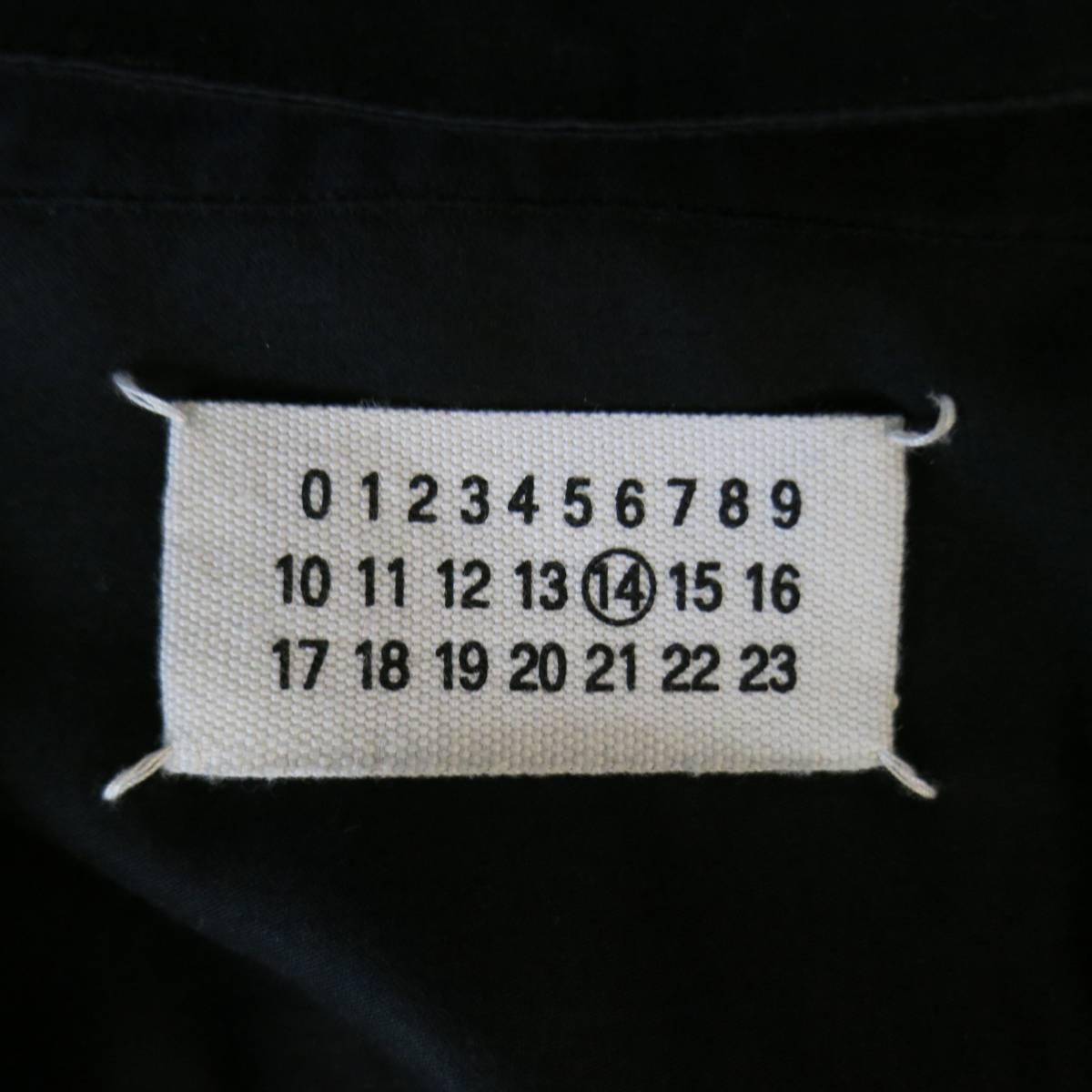 MAISON MARTIN MARGIELA Size M Black Cotton Button Stud Removable Collar Shirt 1