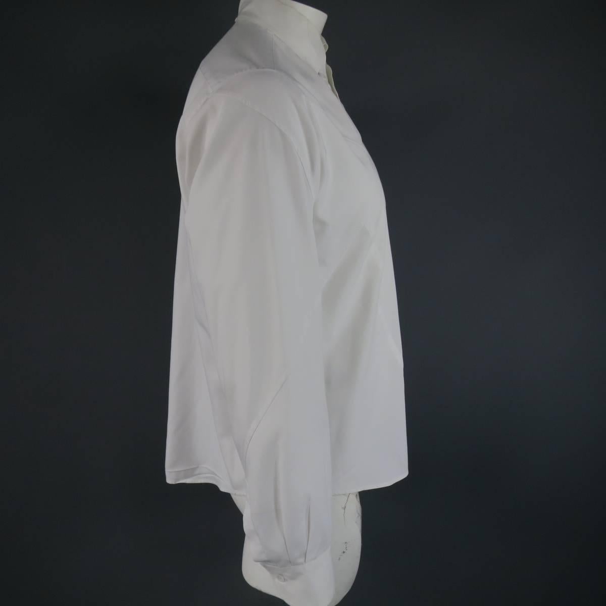 Men's Vintage YOHJI YAMAMOTO Size L White Patchwork Cotton Long Sleeve Shirt