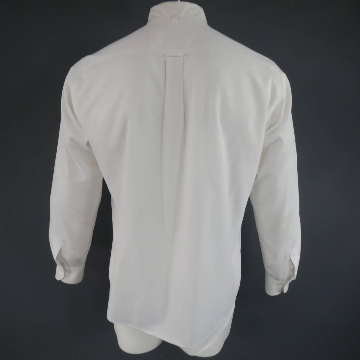 Vintage YOHJI YAMAMOTO Size L White Patchwork Cotton Long Sleeve Shirt 1