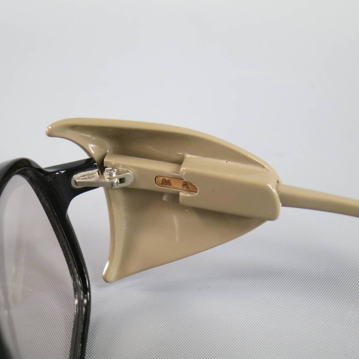 Women's or Men's MARNI Black & Taupe Acetate Safetly Aviator Sunglasses