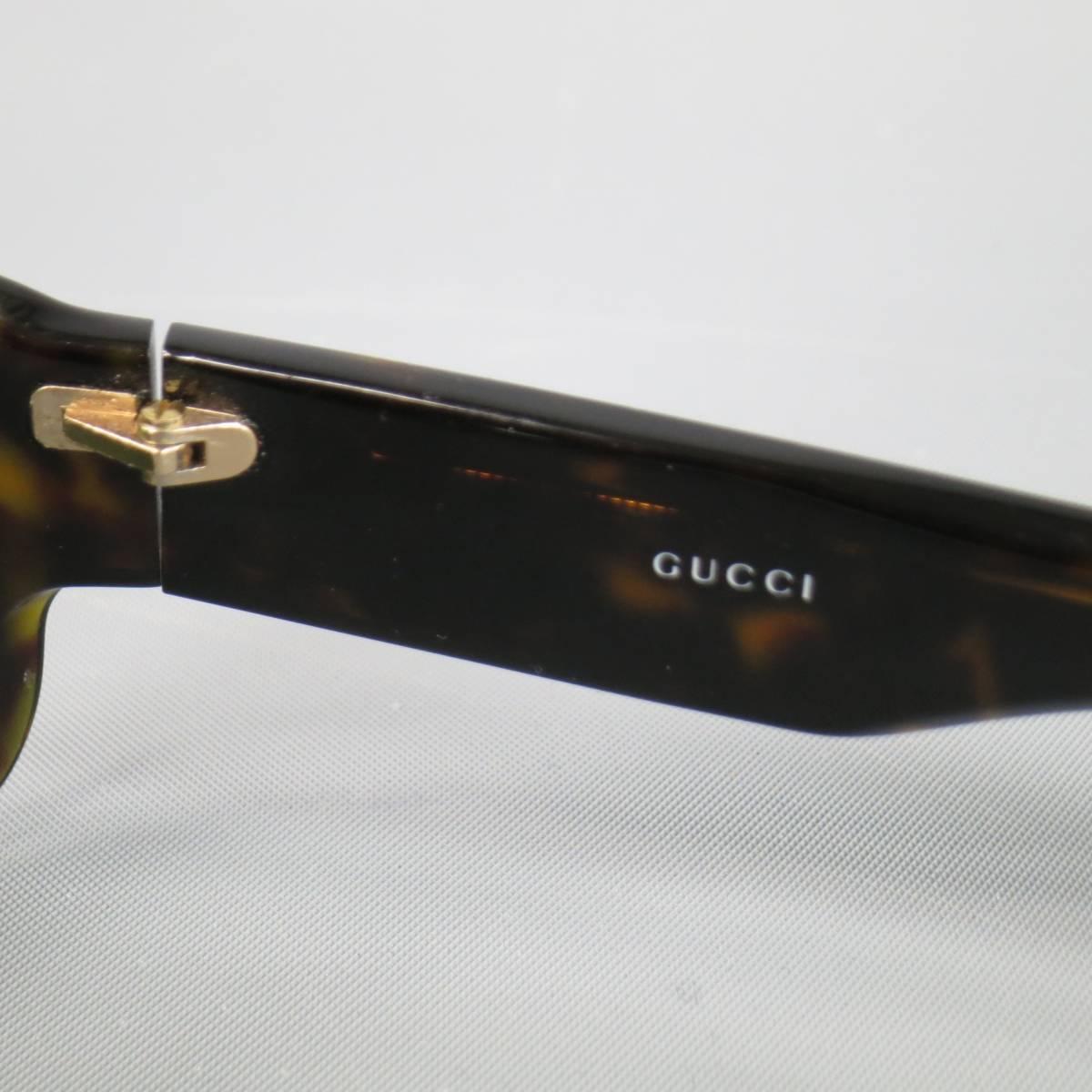 Women's or Men's Vintage GUCCI Brown Tortoise Shell Acetate Retro Logo Sunglasses