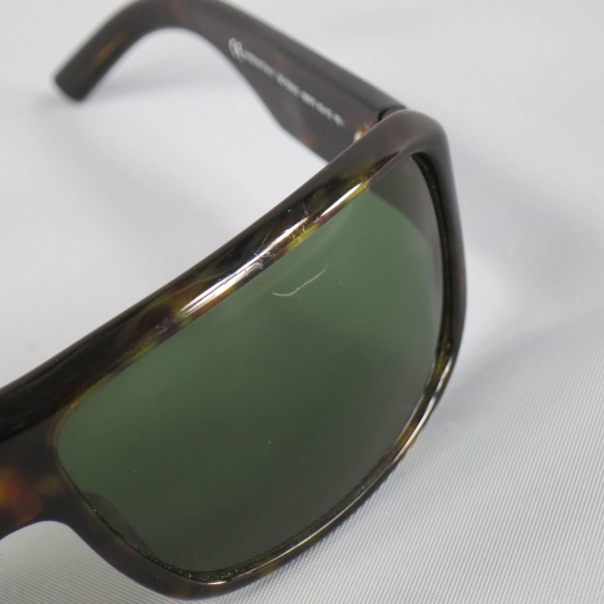 Black Vintage GUCCI Brown Tortoise Shell Acetate Retro Logo Sunglasses
