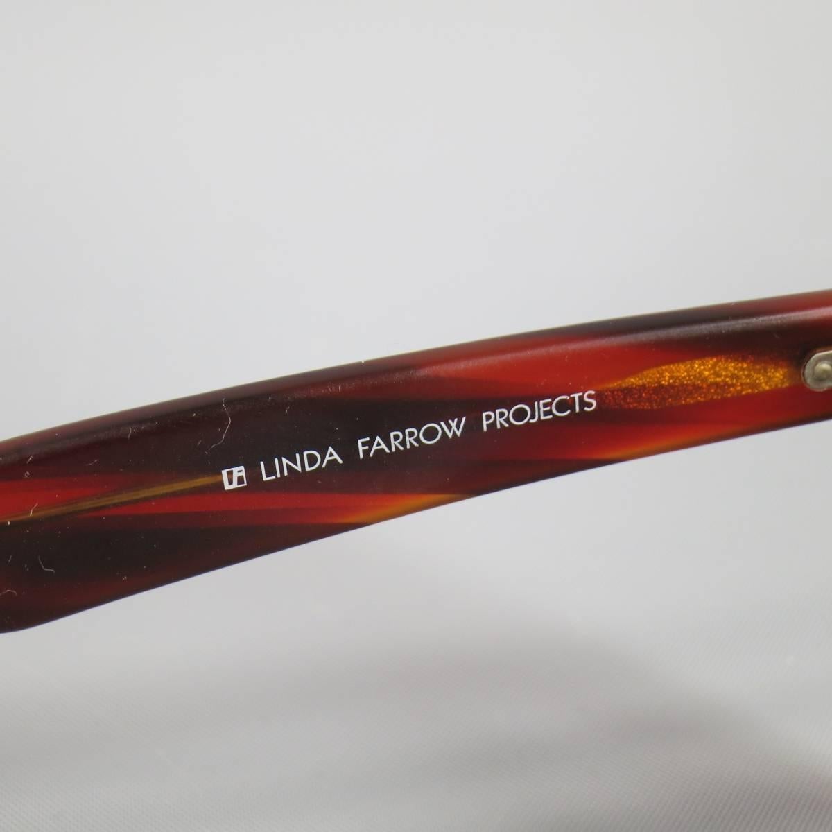 DAMIR DOMA x LINDA FARROW Light Brown Tortoise Shell Acetate Sunglasses In Fair Condition In San Francisco, CA