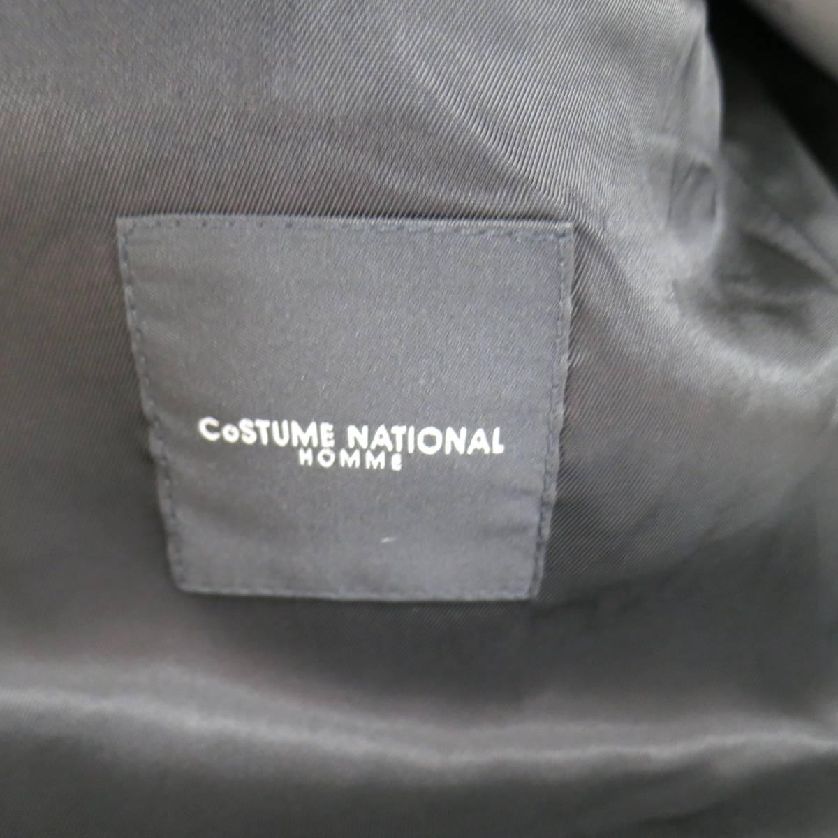 CoSTUME NATIONAL 44 Black Floral Brocade Wool Peak Lapel Sport Coat Jacket 4