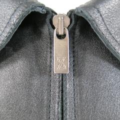 Men's ZEGNA SPORT 44 Black Sueded Leather Collared Jacket