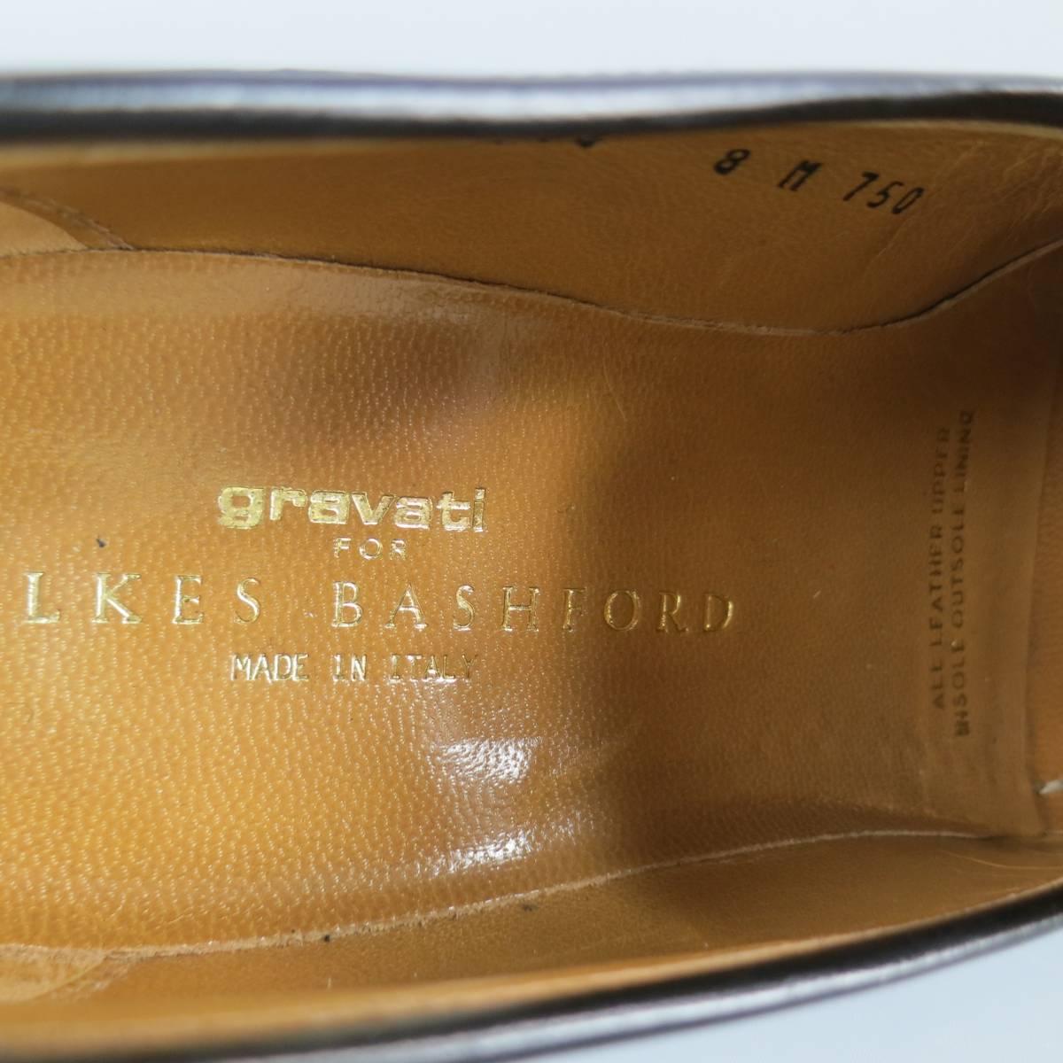 Men's GRAVATI Size 8 Black Leather Strap Loafers 5
