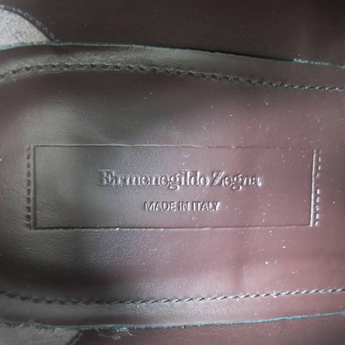 Men's ERMENEGILDO ZEGNA Size 8 Black Pebbled Leather Lace Up 4