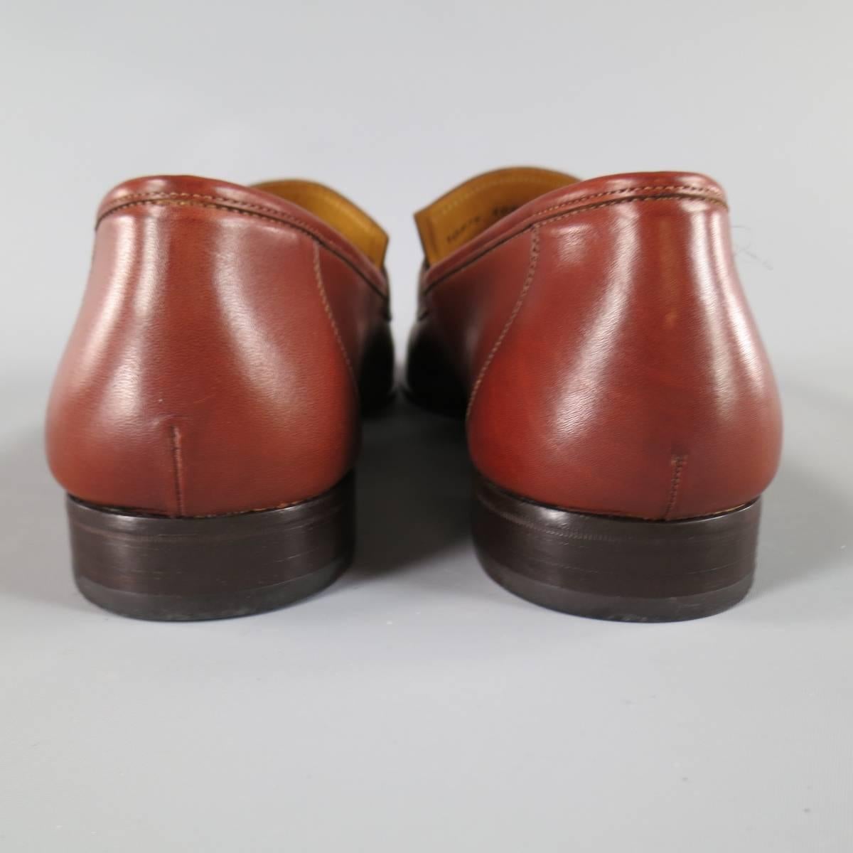 Men's PAUL STUART Size 7.5 Light Brown Leather Horsebit Loafers 1