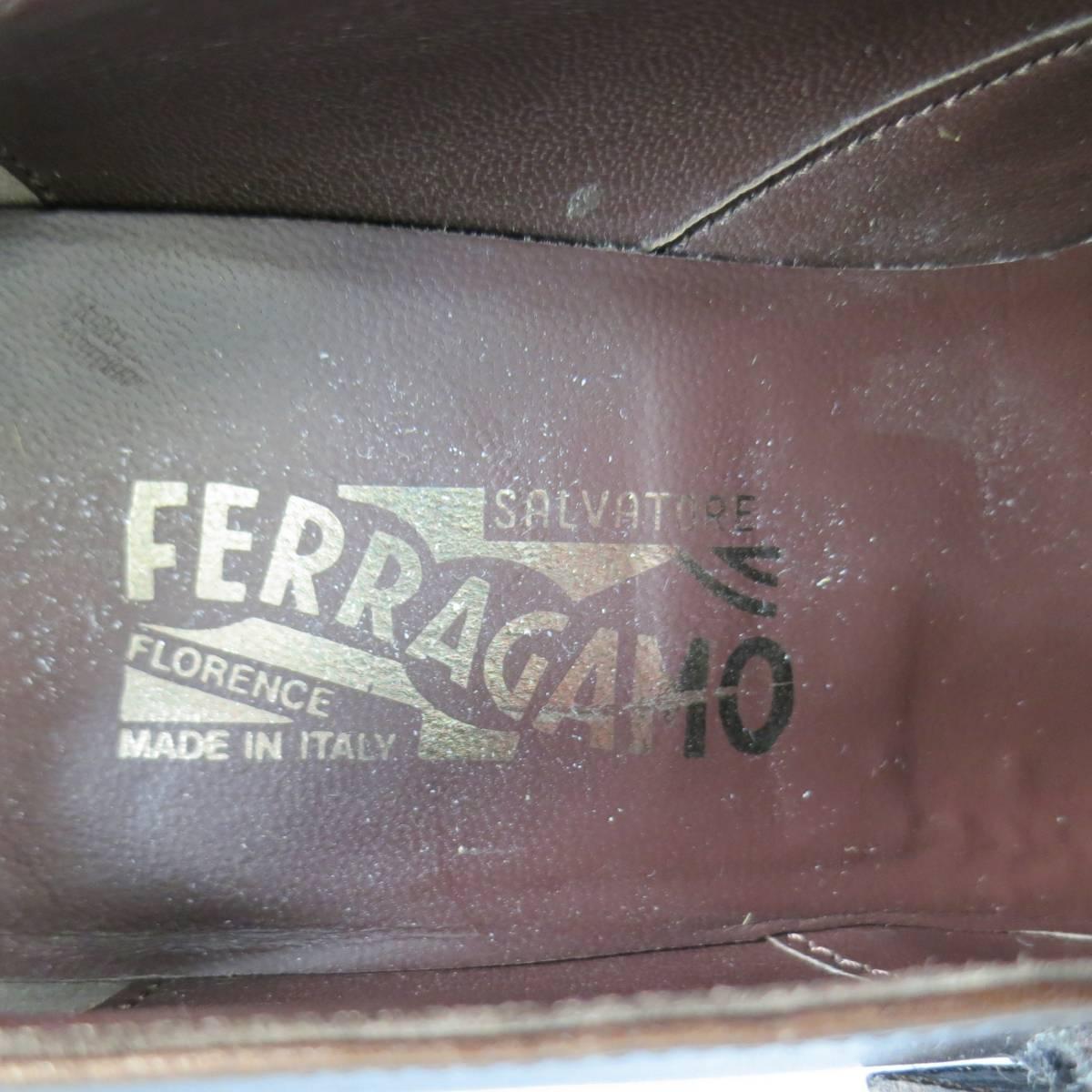 Men's SALVATORE FERRAGAMO Size 8.5 Brown Leather Monk Strap Loafers 5