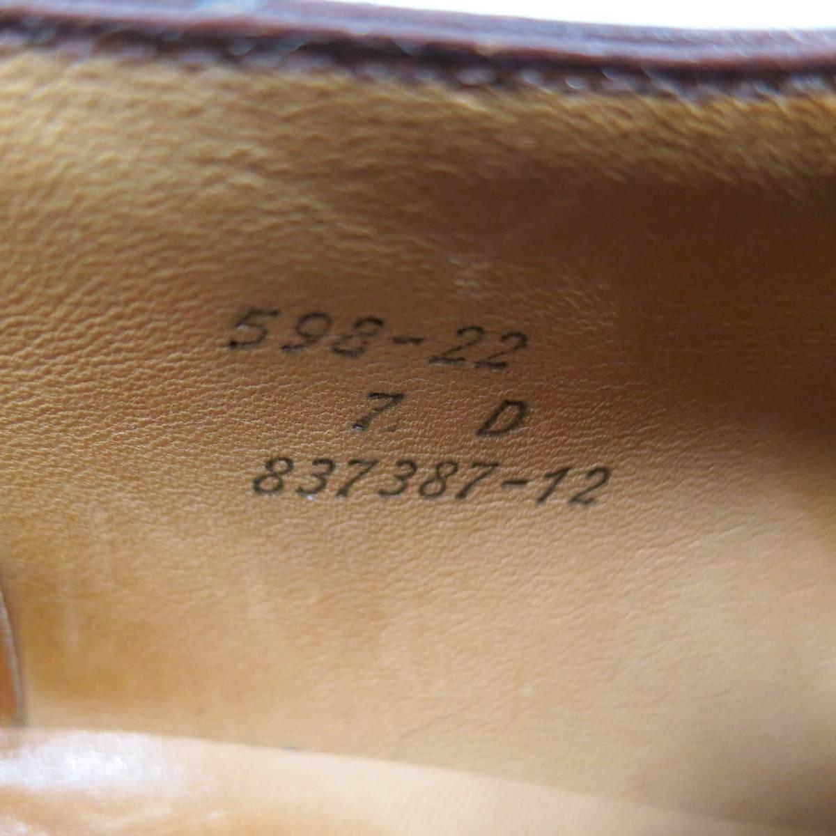 Men's J.M. WESTON Size 8 Tan Brown Leather Split Apron Toe Lace Up 3