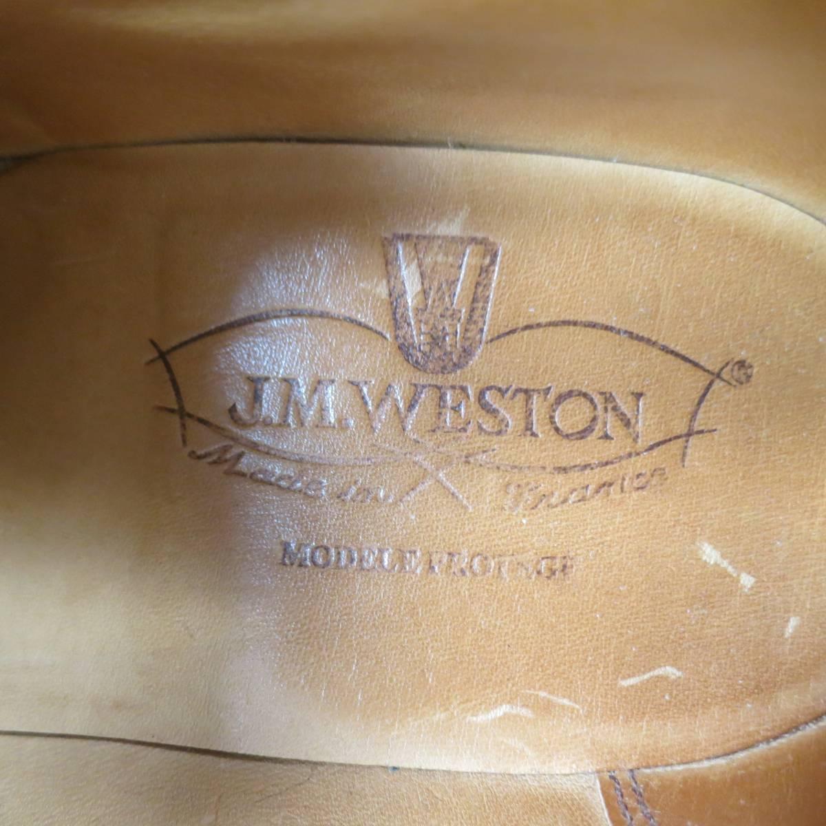 Men's J.M. WESTON Size 8 Tan Brown Leather Split Apron Toe Lace Up 5