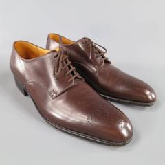 Men's J.M. WESTON Size 7 Brown Leather Wingtip Lace Up