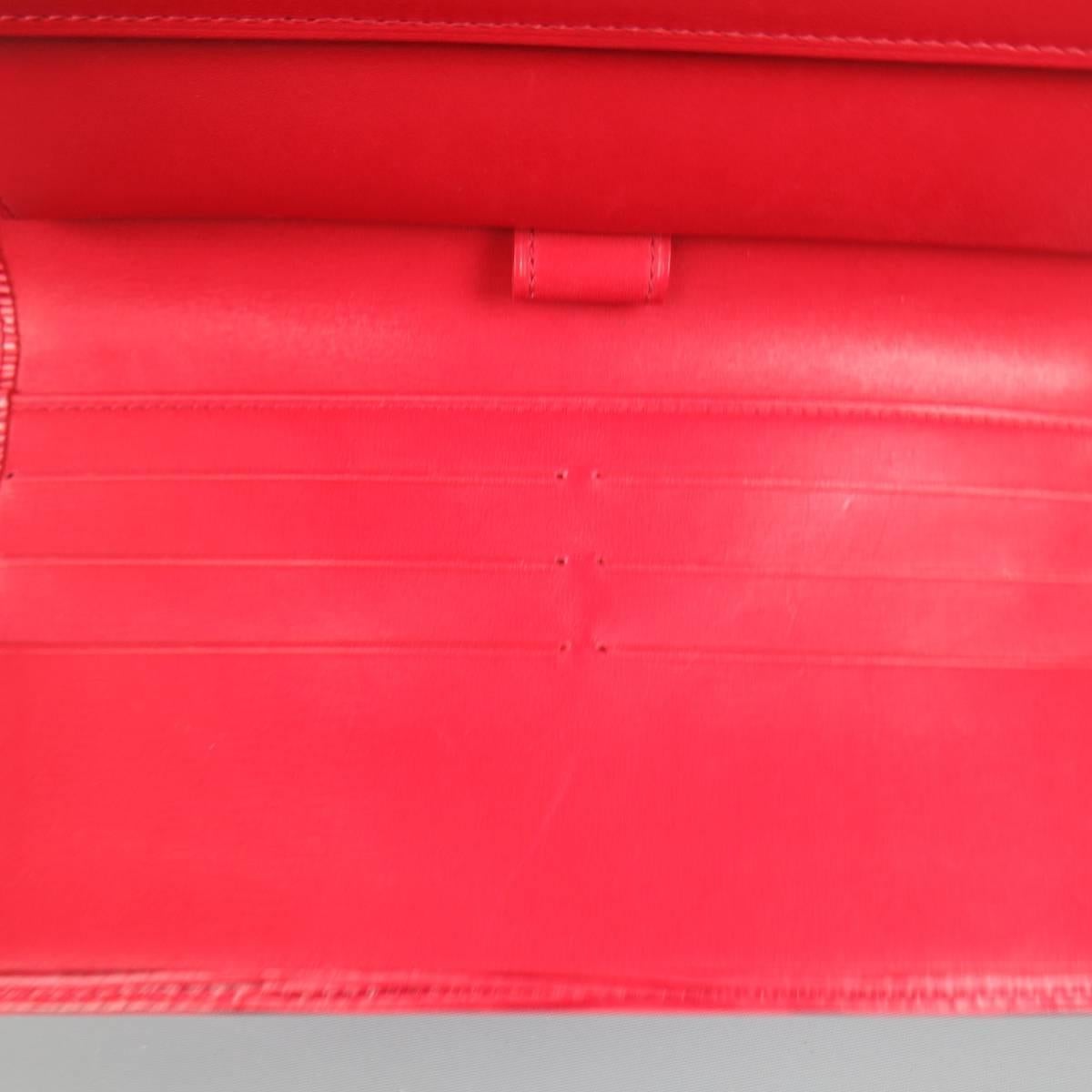 Vintage LOUIS VUITTON Red Epi Leather Rectangular Flap Wallet 2
