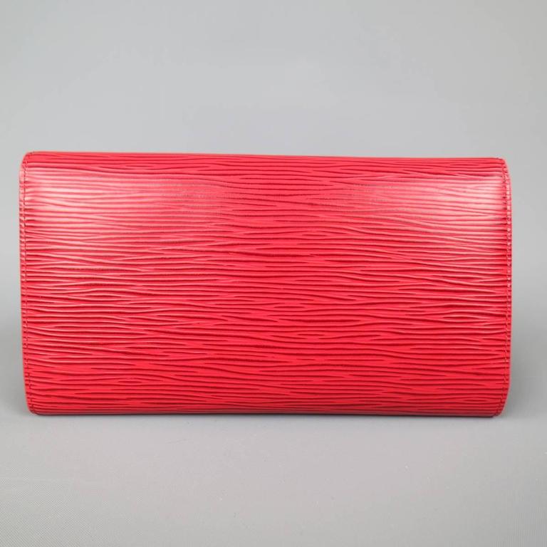 Vintage LOUIS VUITTON Red Epi Leather Rectangular Flap Wallet at 1stdibs