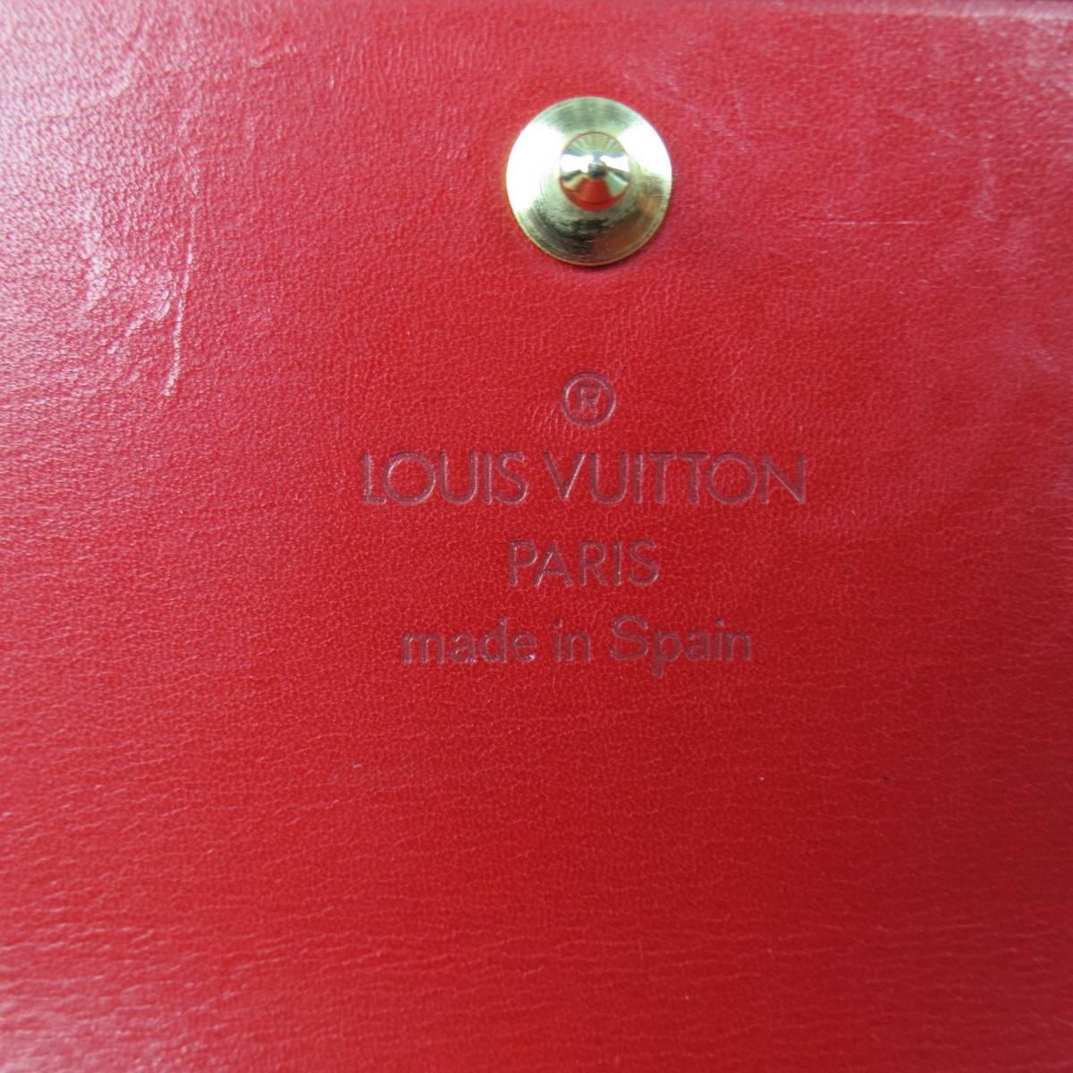Vintage LOUIS VUITTON Red Epi Leather Rectangular Flap Wallet 3