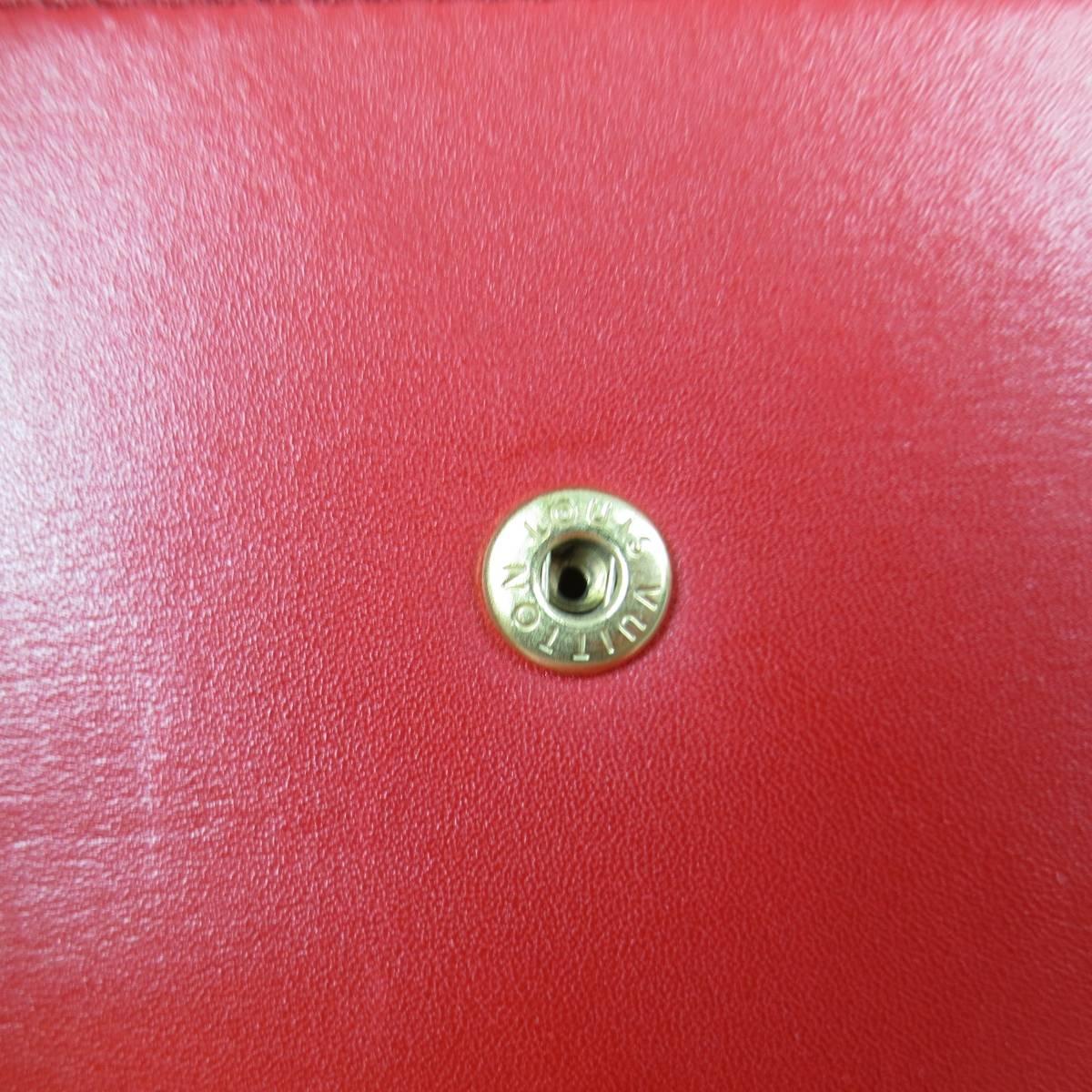 Vintage LOUIS VUITTON Red Epi Leather Rectangular Flap Wallet 4